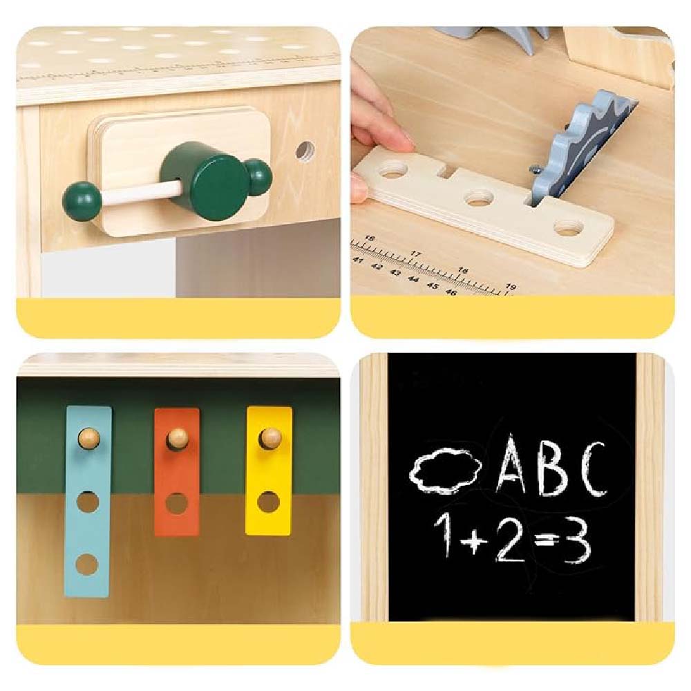 TookyToy - Pretend Play Wooden Workbench Set - Motherhood