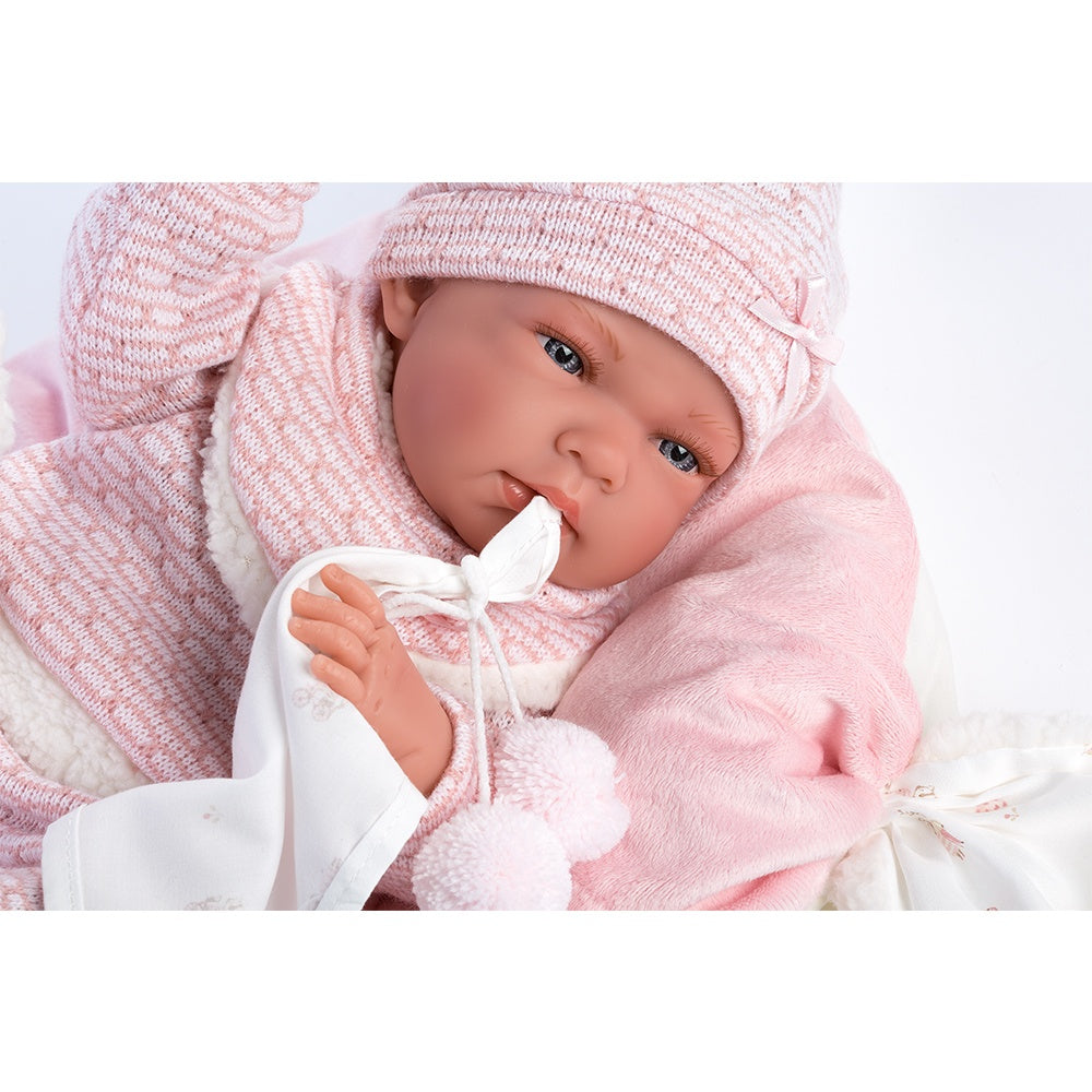 Llorens - Anatomically Correct Baby Girl Doll with Pink Outfit & Cushion: Nica - 40cm