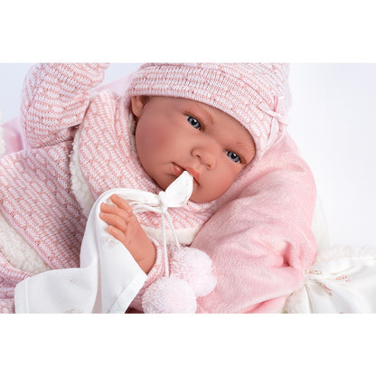 Llorens - Anatomically Correct Baby Girl Doll with Pink Outfit & Cushion: Nica - 40cm