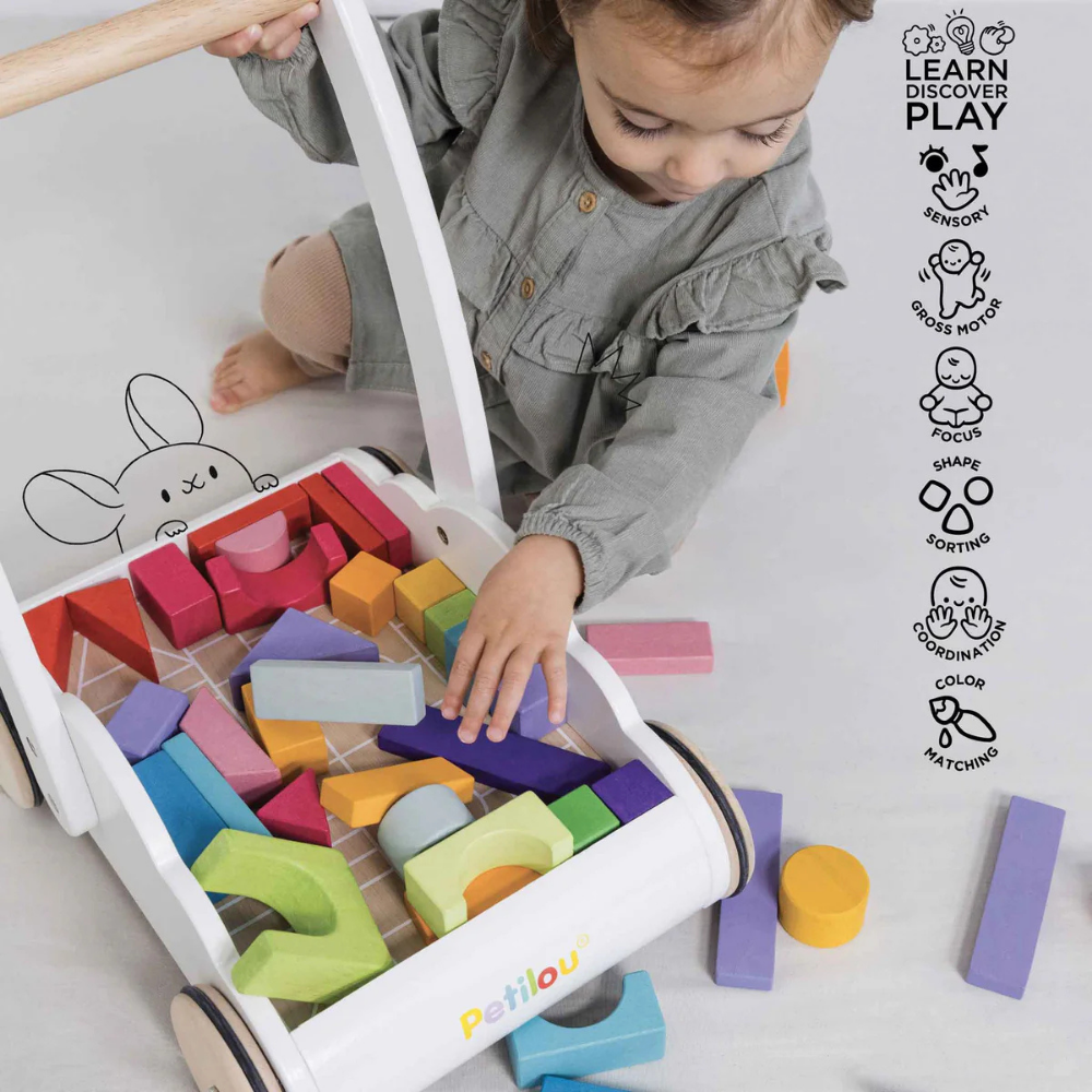 Le Toy Van - Rainbow Baby Walker & Wooden Blocks