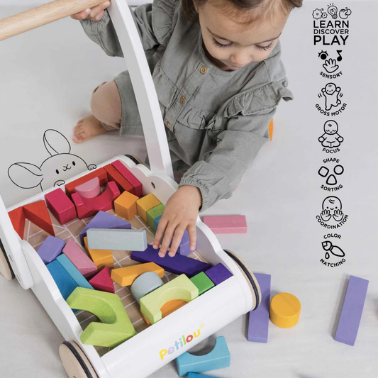 Le Toy Van - Rainbow Baby Walker & Wooden Blocks