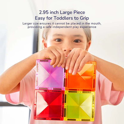Mideer - Colourful Magnetic Tiles Building Set - Warm Colours - 20pcs