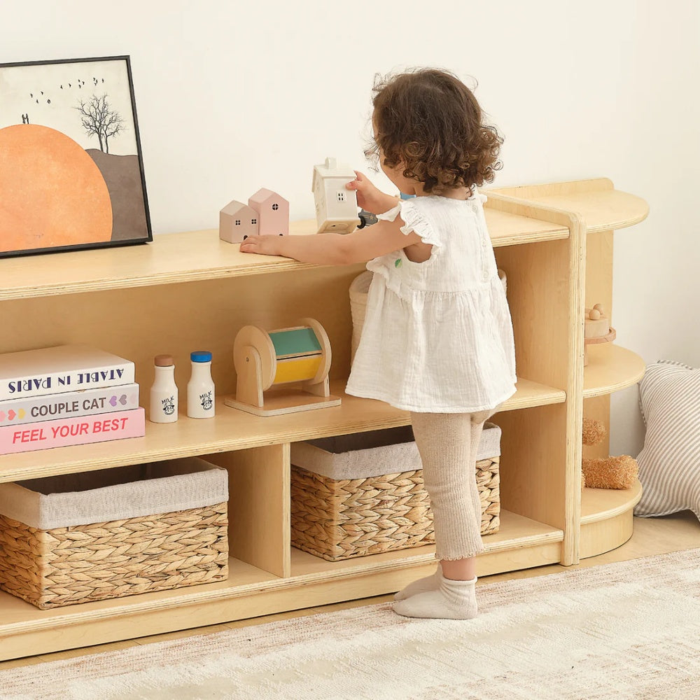 TookyToy - Wooden Shelf and Toy Storage for Kids Room: Plywood 60x114cm