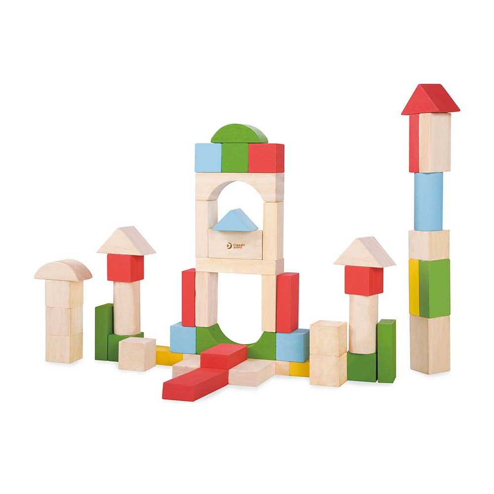 Classic World - Wooden Building Blocks - Junior Blocks - 50pcs