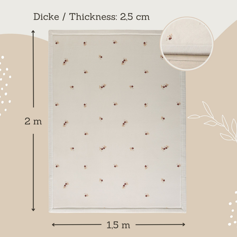 Hakuna Matte - CloudSoft Play Mat Carpet - Floral 200 x 150 x 2.5 cm