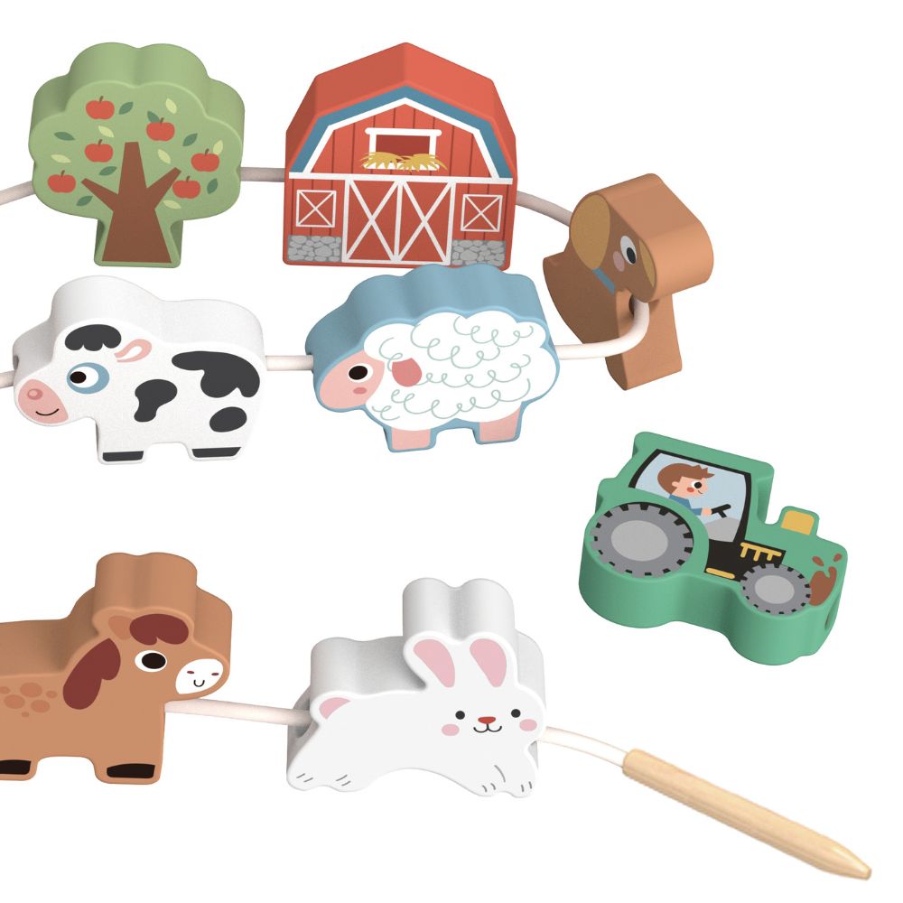 TookyToy - Fine Motor Lacing Farm Animals Set - Motherhood