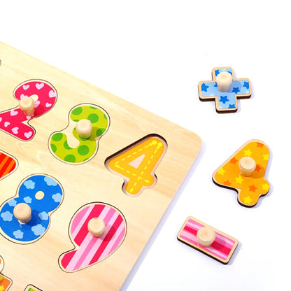 TookyToy - Wooden Peg Puzzle - Numbers