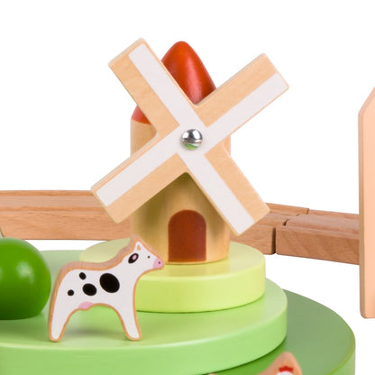 Classic World - Pretend & Play - Wooden Train Set - Small Farm - 28pcs