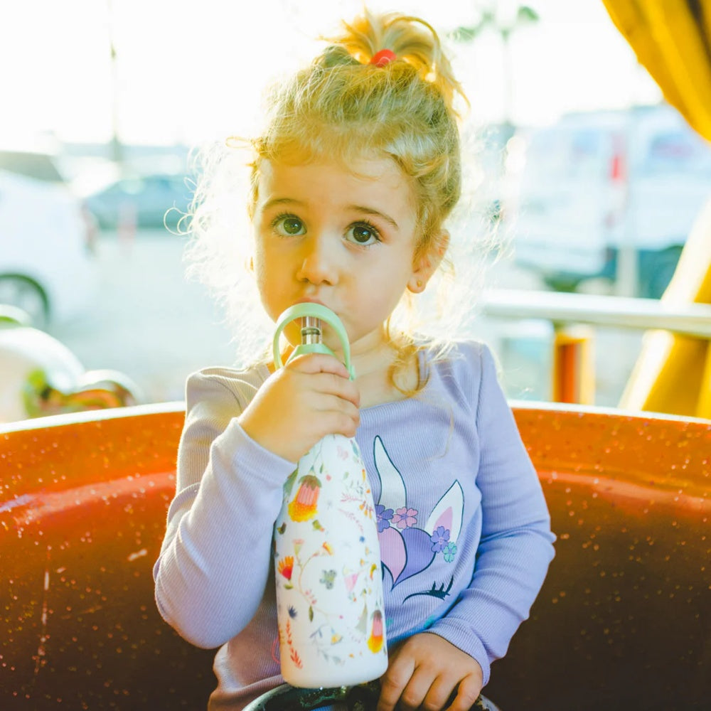 Cool Bottles - Kids Triple-Insulated Water Bottle - Spring Flowers 260ml