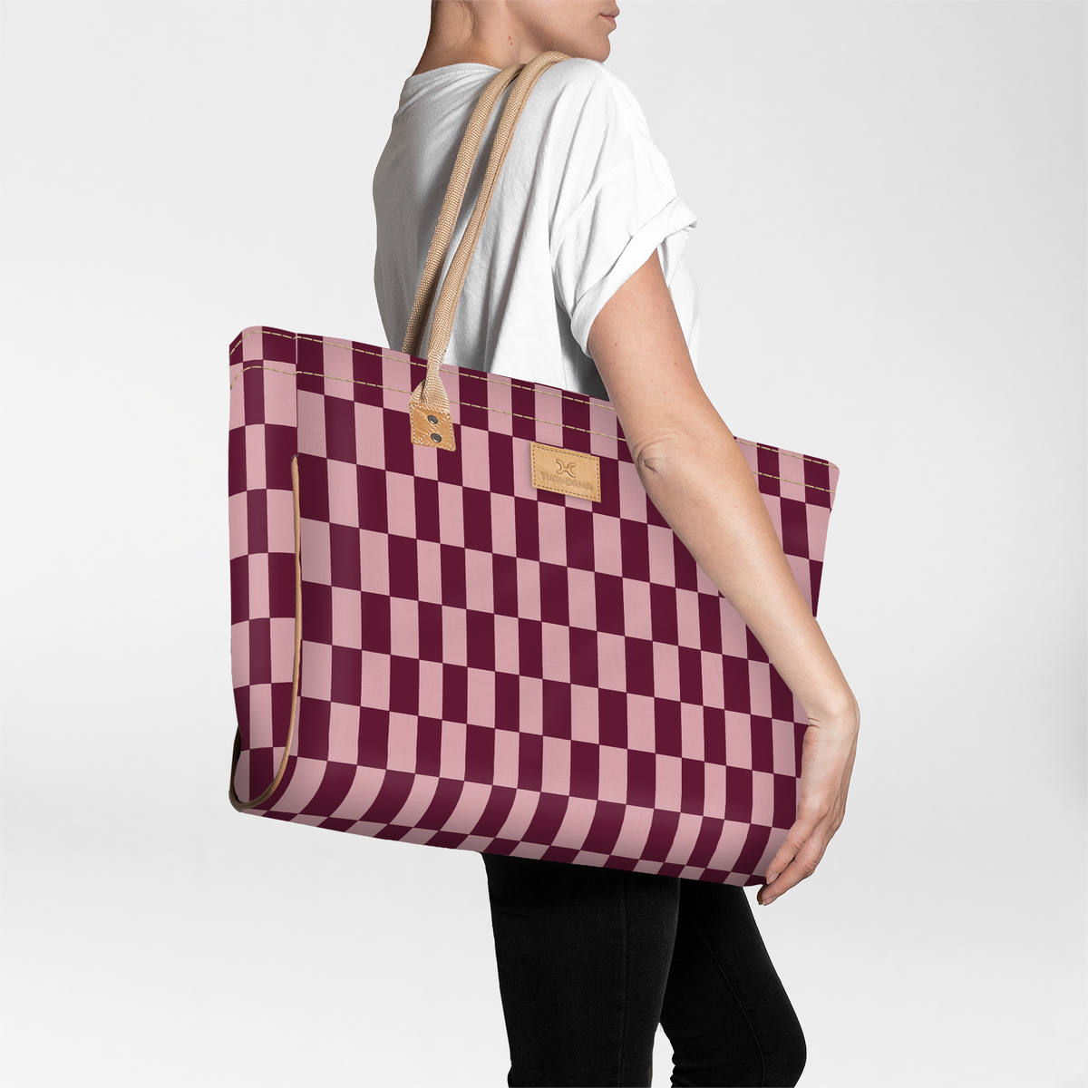 Thandana Beach Bag Large Checkmate - Cherry