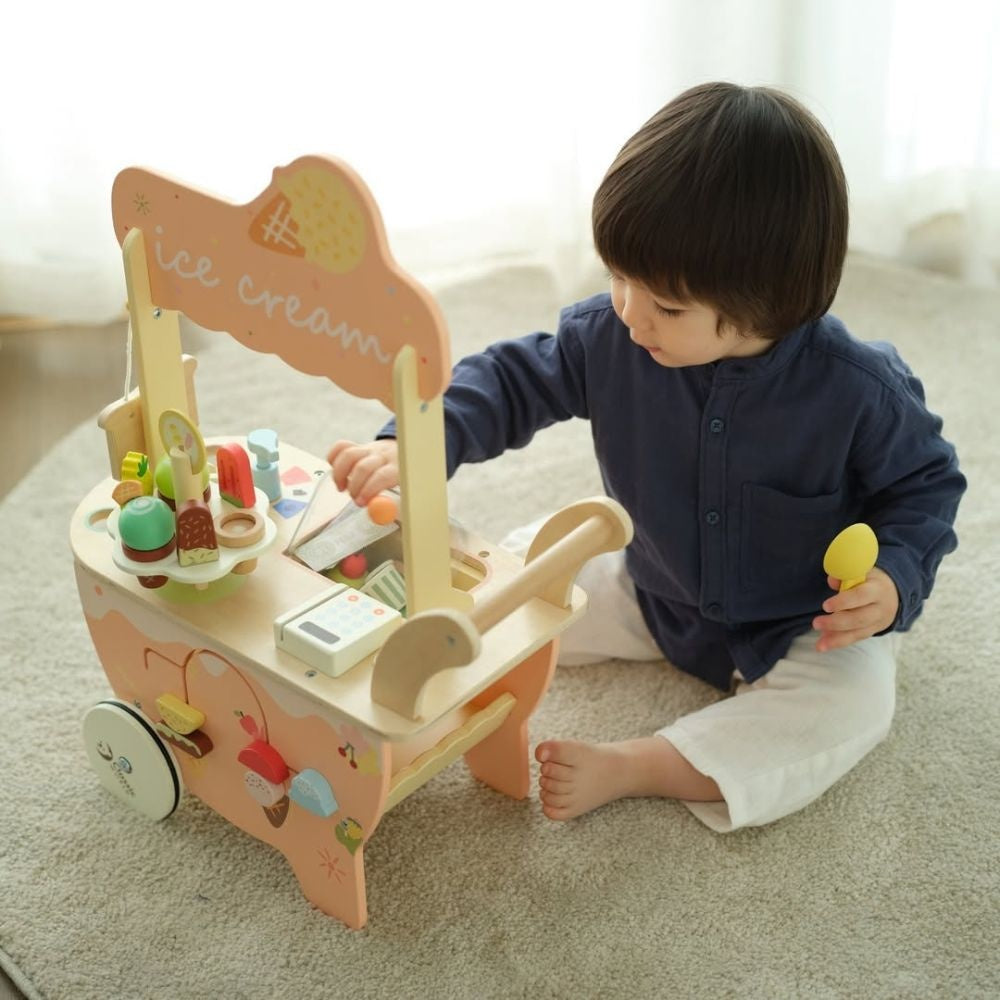 Classic World - Pretend & Play - Wooden Ice Cream Cart - 40pcs