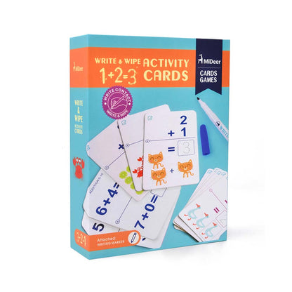 Mideer - Write & Wipe Cards: Math's Addition - Reusable Learning Cards for Kids