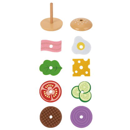 TookyToy - Making A Burger - Stacking & Sequencing Activity Toy - Motherhood
