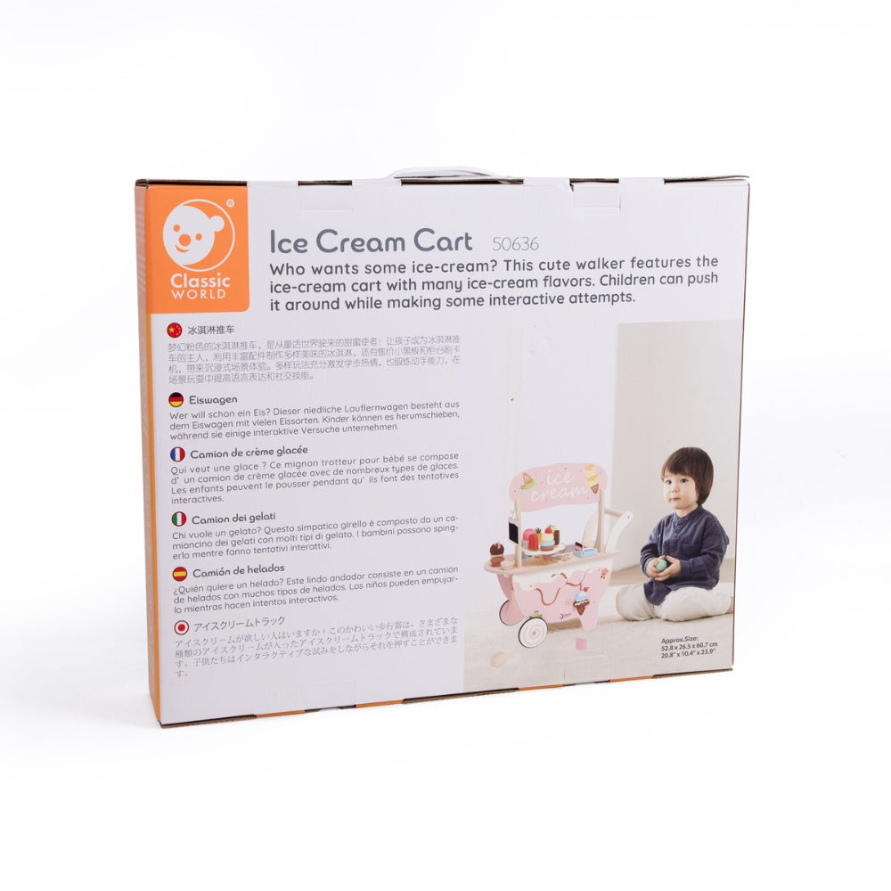 Classic World - Pretend & Play - Wooden Ice Cream Cart - 40pcs