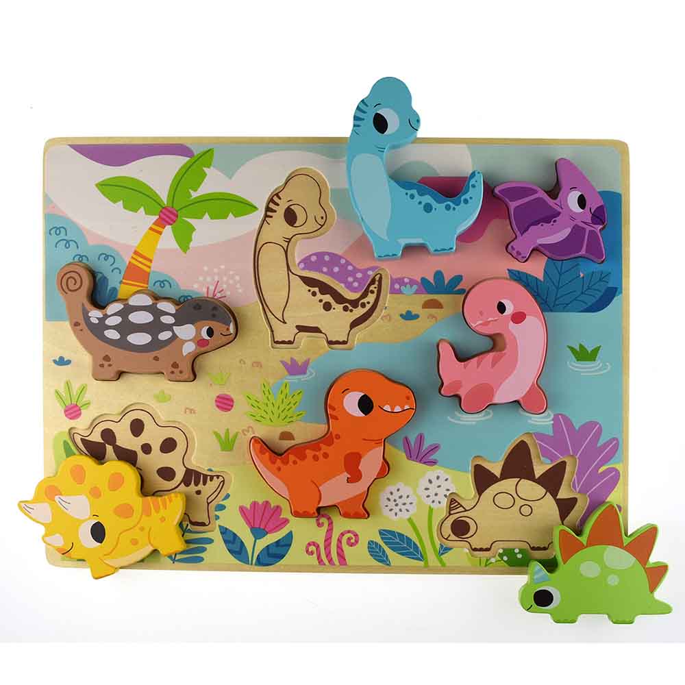 TookyToy - Wooden Chunky Dinosaur Puzzle - Motherhood