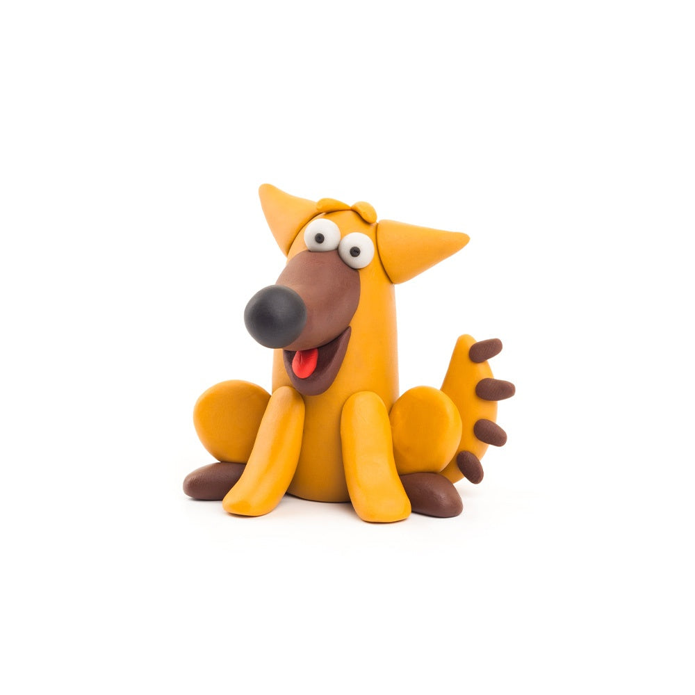 Hey Clay - Modelling Air-Dry Clay with Fun Interactive App - Cow, Doggie, Sheep, Series Animals, 6 cans