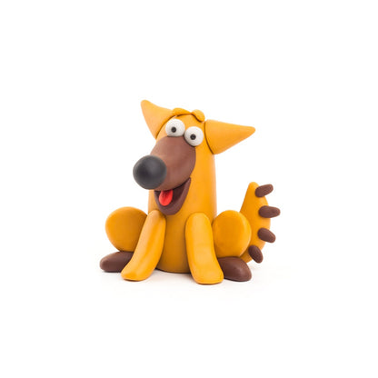 Hey Clay - Modelling Air-Dry Clay with Fun Interactive App - Cow, Doggie, Sheep, Series Animals, 6 cans