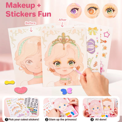 Jar Meló - 4-in-1 Makeup and Dress Up Arts & Crafts Book Set: Princess Glam