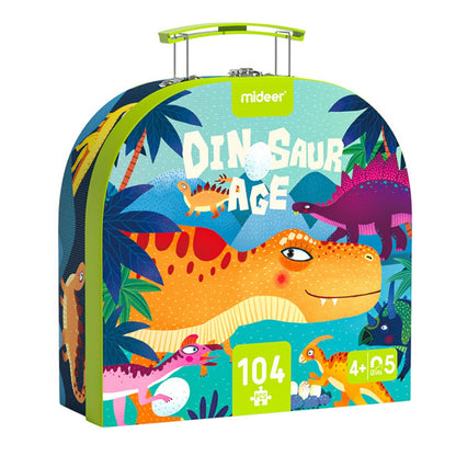 Mideer - Gift Box Jigsaw Puzzle for Kids - Dinosaur Age - 104 Pieces