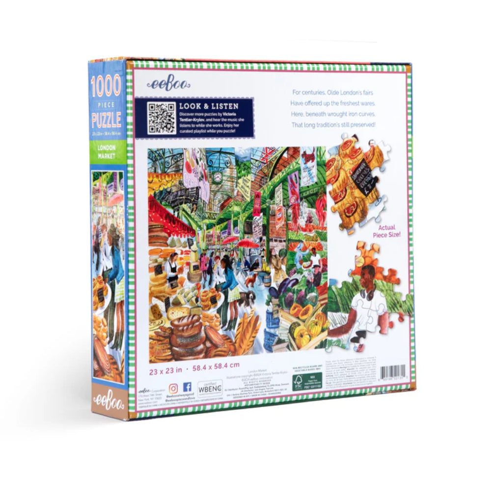 eeBoo - London Market 1000 Piece Square Puzzle