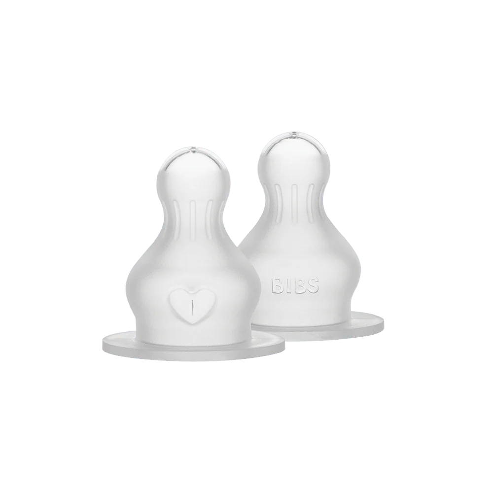 BIBS Baby Bottle Nipple Round Silicone 2 pack