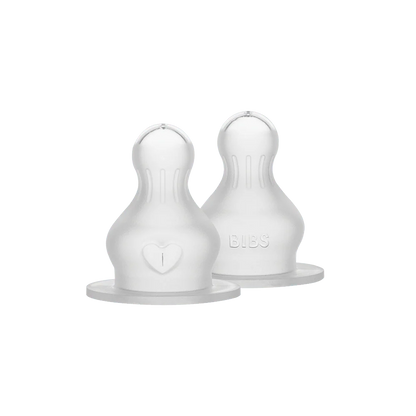 BIBS Baby Bottle Nipple Round Silicone 2 pack - Motherhood