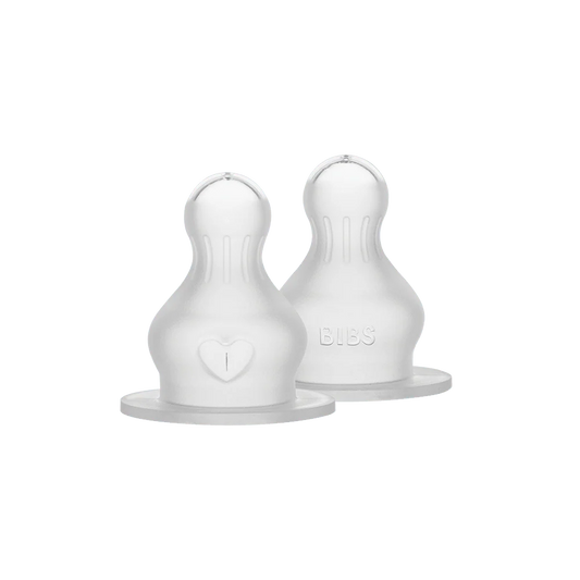 BIBS Baby Bottle Nipple Round Silicone 2 pack