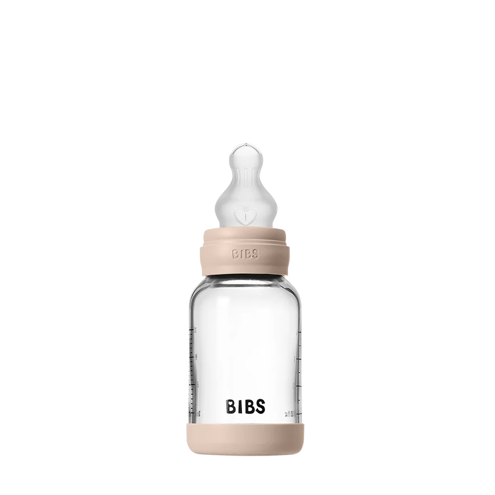 BIBS Glass Baby Bottle Round Silicone 120 ml