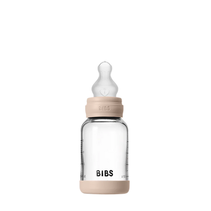 BIBS Glass Baby Bottle Round Silicone 120 ml - Motherhood