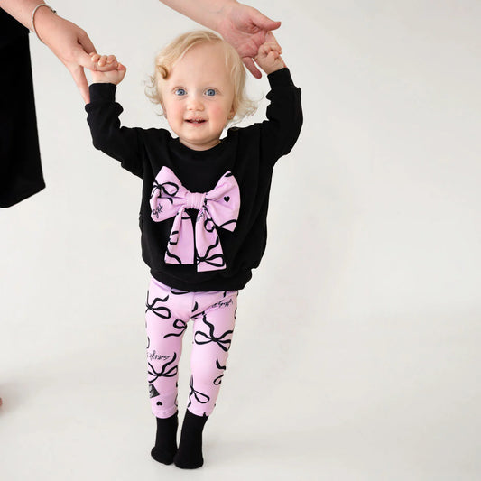 Lullaby Rock Knot Your Average Set – Bow Tracksuit Top & Printed Tights - Motherhood