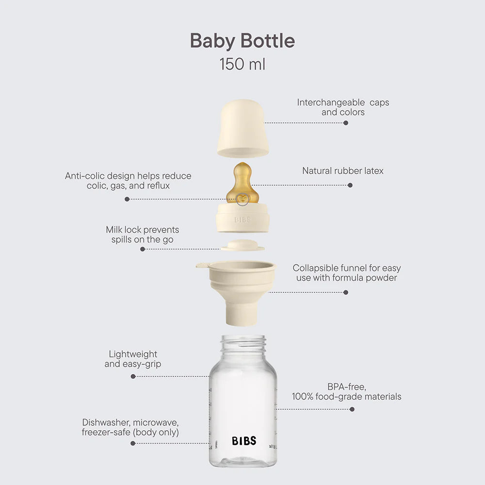 BIBS Baby Bottle Round Latex 270 ml Medium Flow