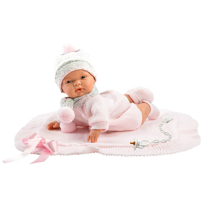Llorens - Baby Girl Doll with Crying Mechanism, Clothing & Blanket: Joelle - 38cm
