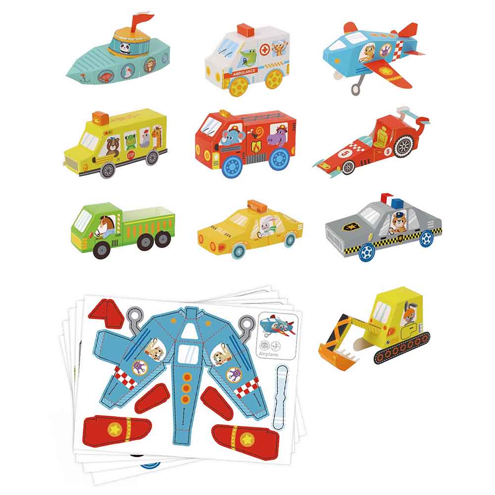 TookyToy - Let's Fold 3D Origami Paper Kit - Traffic - Motherhood