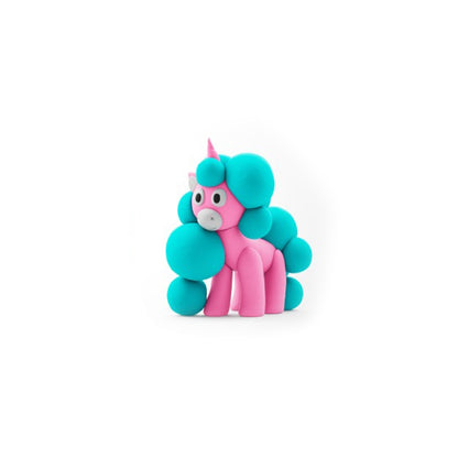 Hey Clay - Modelling Air-Dry Clay with Fun Interactive App - Cloudy, Series Rainbow Unicorns, 3 cans