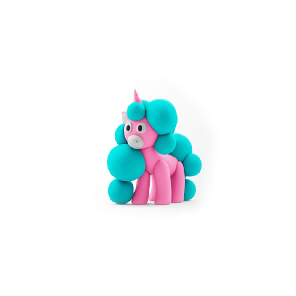 Hey Clay - Modelling Air-Dry Clay with Fun Interactive App - Brighty, Cloudy, Sparky, Series Rainbow Unicorns, 6 cans