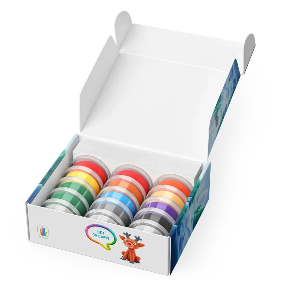 Hey Clay - Modelling Air-Dry Clay with Fun Interactive App - Winter Holidays, 15 cans-**