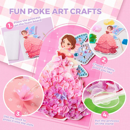 Jar Meló - 3-in-1 Dress Making Poke Arts & Crafts Set: Princess Garden