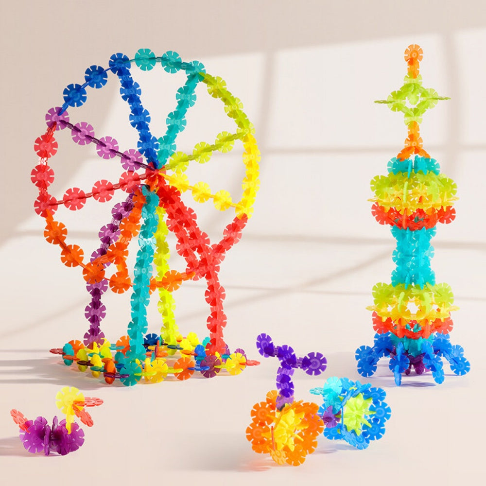 Mideer - Translucent Colour Snowflake Blocks - 200 Piece Building Set