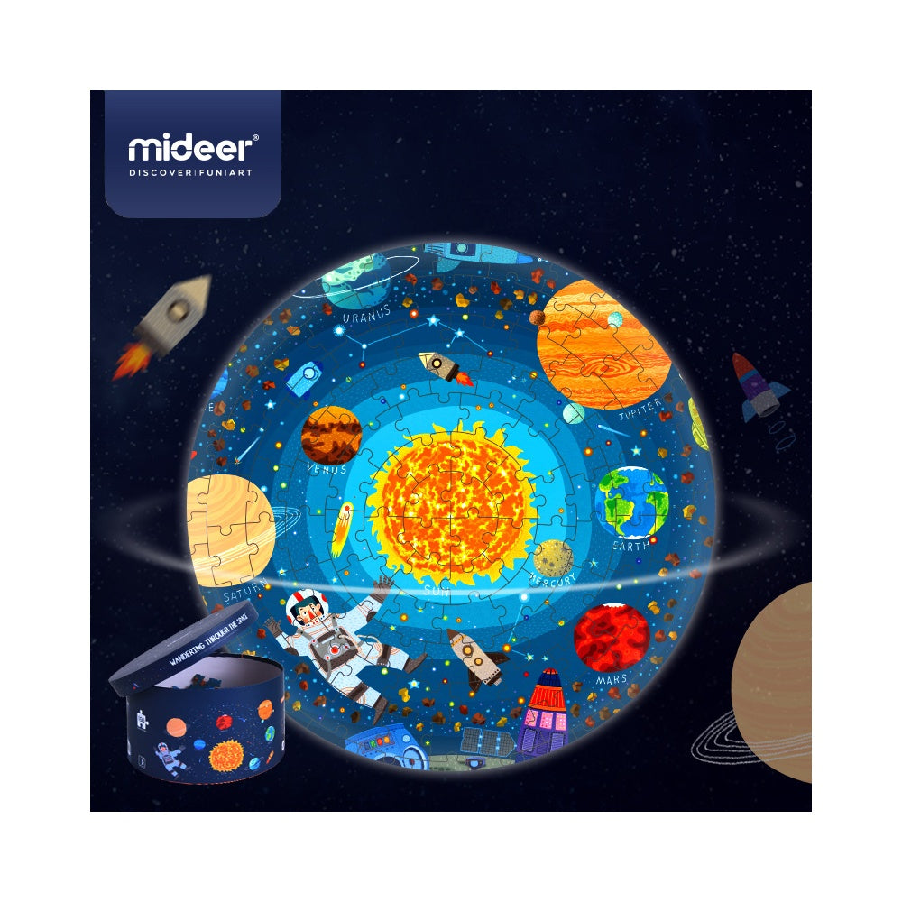 Mideer - Round Puzzle - Wondering Through Space - 150pcs