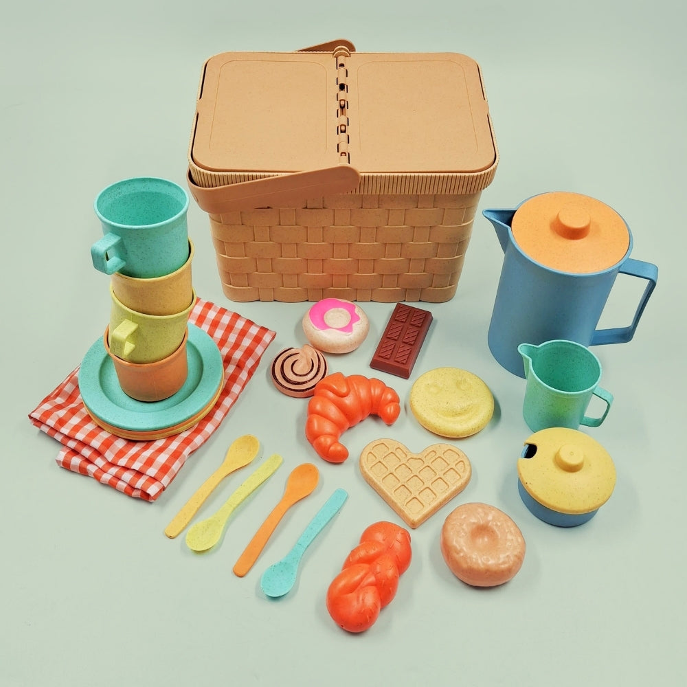 Mingli Toys - Pretend & Play - Picnic Teapot Play Set - Eco-friendly - 27 Pieces