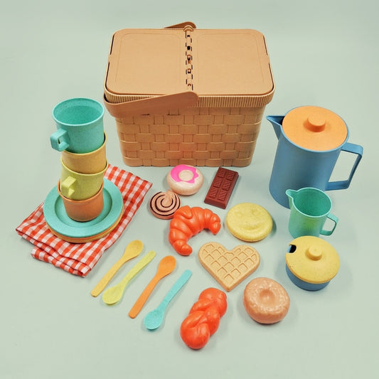 Mingli Toys - Pretend & Play - Picnic Teapot Play Set - Eco-friendly - 27 Pieces