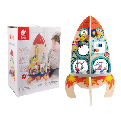 Classic World - Multi-Activity Busy Board Rocket - 37 x 37 x 62 cm