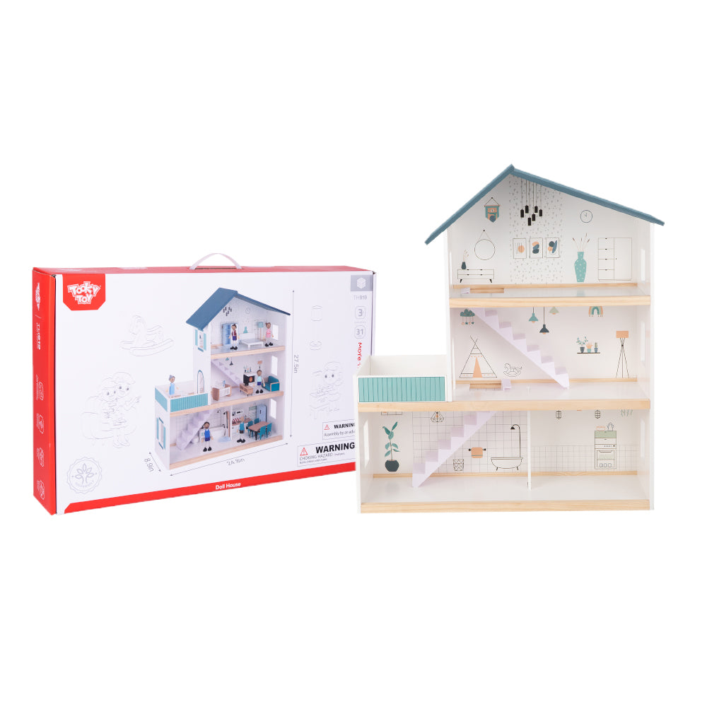 TookyToy - 3-Storey Doll House & Accessories - Motherhood