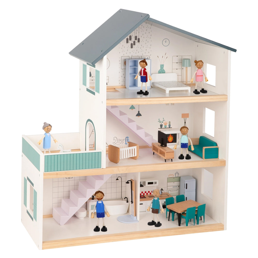 TookyToy - 3-Storey Doll House & Accessories - Motherhood