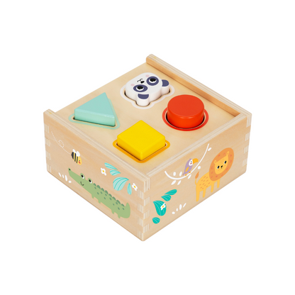 hi Pando - Colourful Wooden Shape Sorter with Animal Illustrations - 5pcs