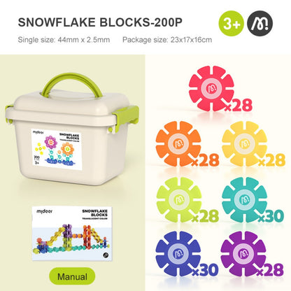 Mideer - Translucent Colour Snowflake Blocks - 200 Piece Building Set