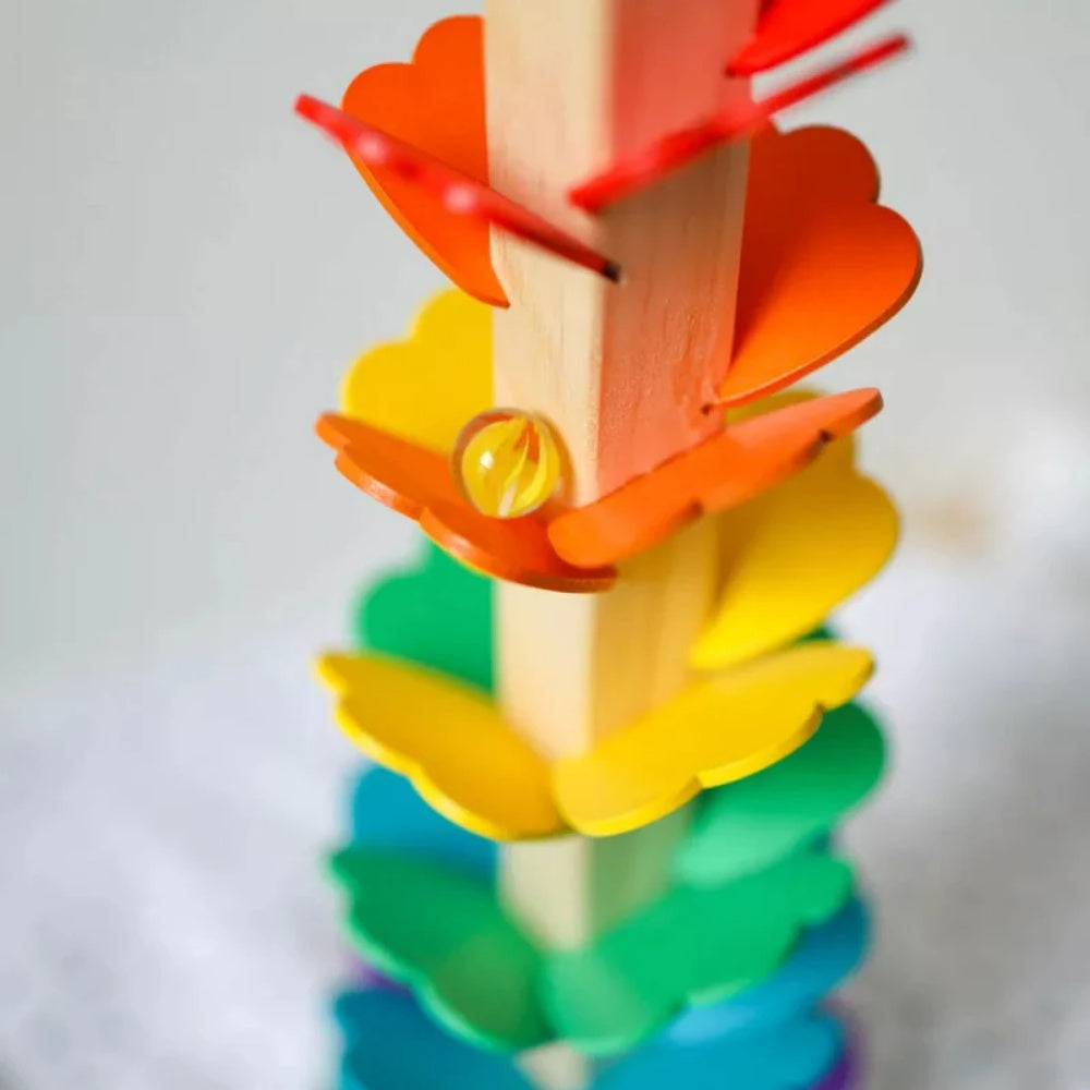 TookyToy - Wooden Spiral Tower with Marbles