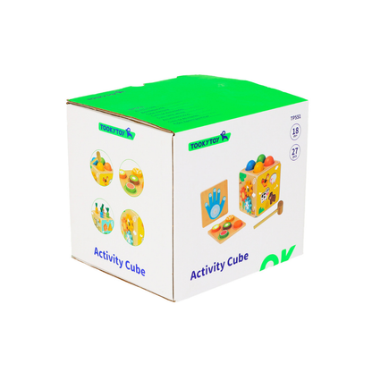 TookyToy - Wooden Play Cube Activity Toy