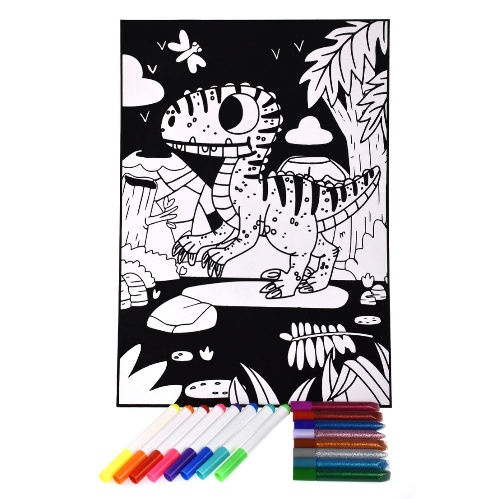 TookyToy - Velvet Colouring Kit - Dinosaur