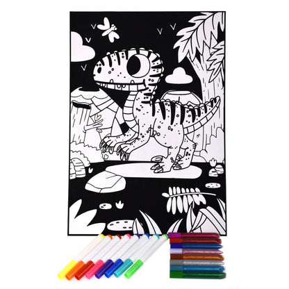 TookyToy - Velvet Colouring Kit - Dinosaur